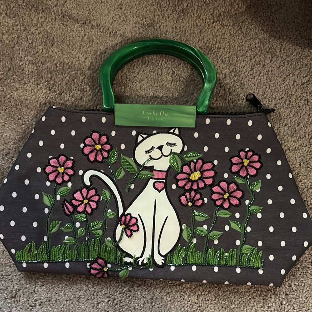 Isabella Fiore Green and Gray Bag